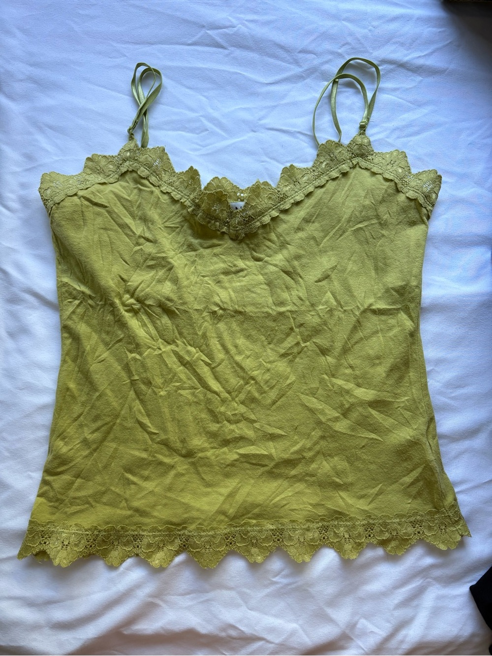 Vintage Nine & Co. Olive Lace-Trim Camisole